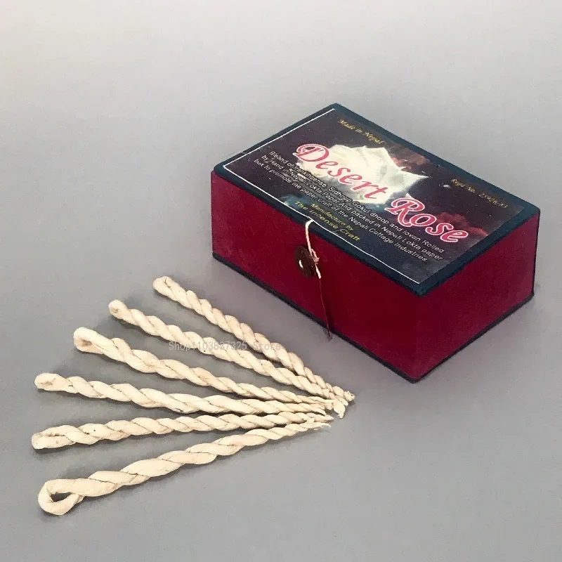 Desert Roses Handmade Rope Incense 60 Sticks Gift Box for Home Interior/office Purifying and Soothing/ Zen Meditation Aromatherapy