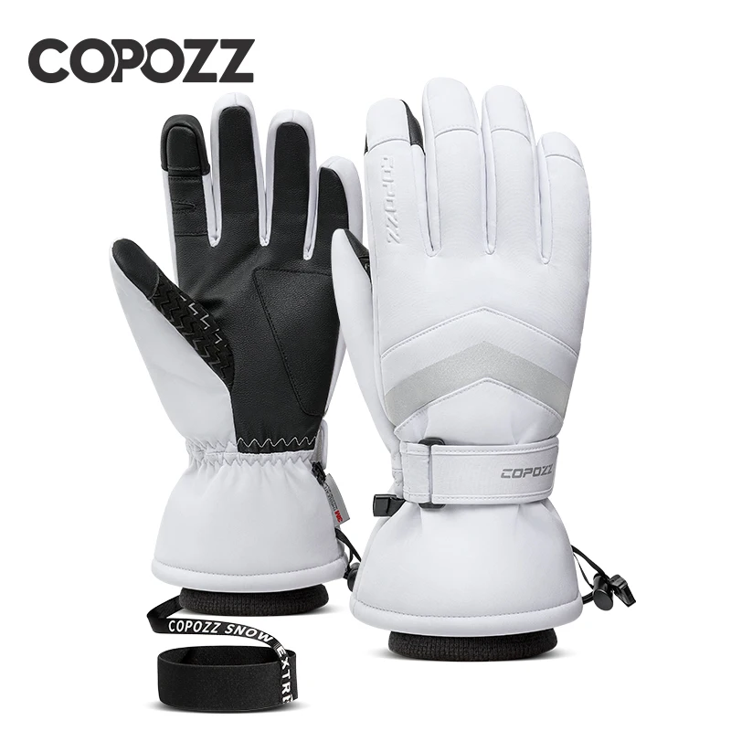 COPOZZ New Winter Men Women Ski Gloves Windproof Warm Waterproof Touch-Screen Non-slip Snowboard Snowmobile Thicken Skiing Glove 1