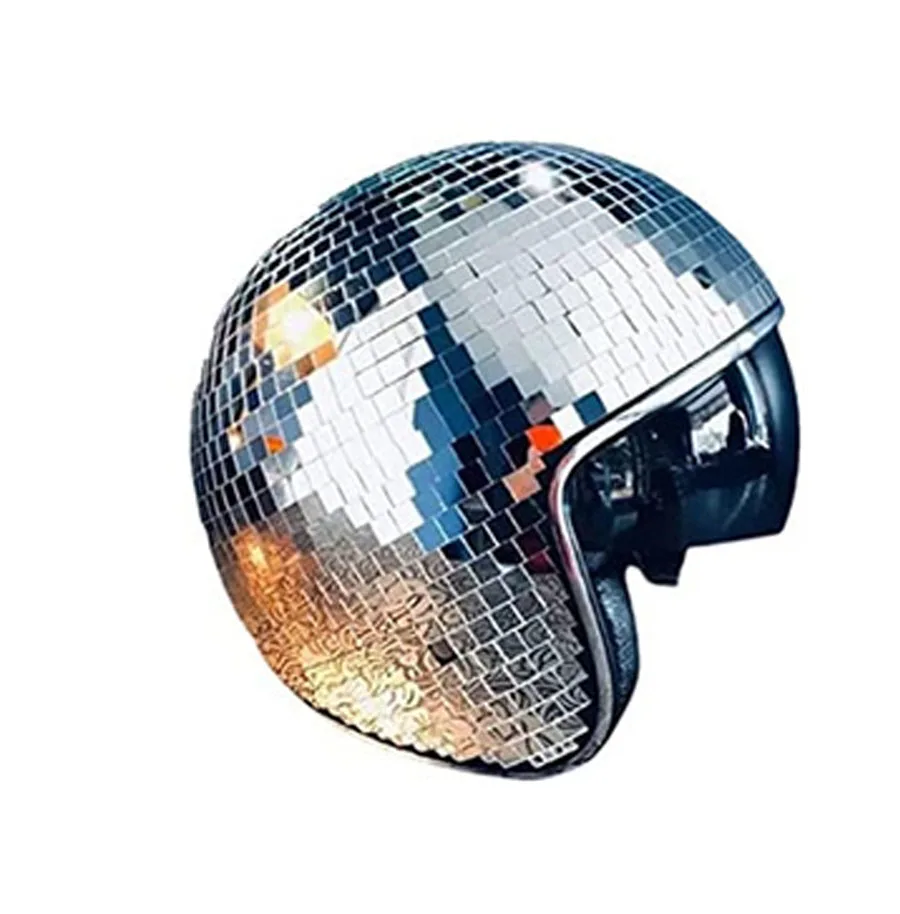 Disco kugel helm Party dekor Glitzer glas Disco kugel kappe Disco kugel  helm mit einziehbarem Visier Disco kugel Cowboyhut - AliExpress