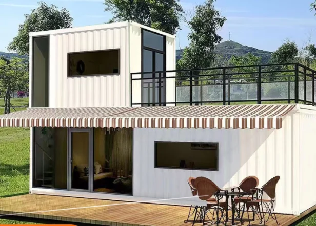  Casa prefabricada ensamblada Casa contenedor Casa móvil para  obra Dormitorio del personal para alivio de terremotos Vivienda temporal  para atracciones turísticas, blanco, 5950x2800x3000 (cm) (1 : Patio, Césped  y Jardín