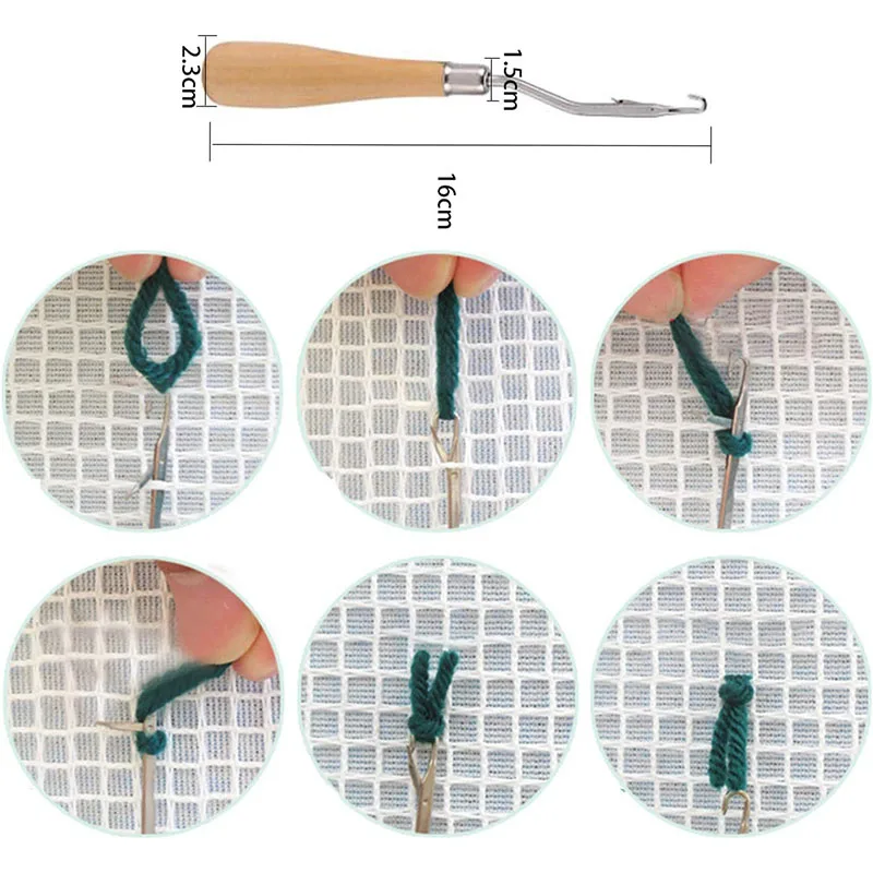 Rete Per Tappeti Fai-da-te 48x48 Cm Con Uncino Incluso – Per Ricamo E Artigianato - 2