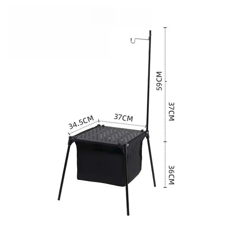 שולחן אלומיניום חיצוני נייד מתקפל שולחן נהיגה עצמית נסיעות פיקניק שולחן אוכל פשוט ארון אחסון מדף