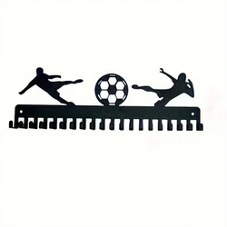 Premium Wall - Mounted Black Steel Medal Display (Black)