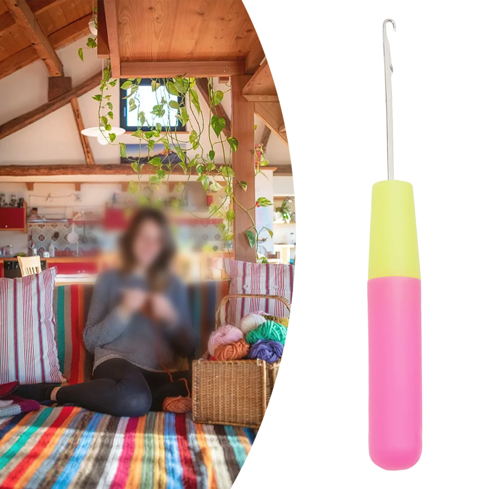 Home Knitting Tools Carpet Crochet Handmade Design Tool Knitting Hair Extensions Styling Carpets Repair Tools Braid Craft 1PC