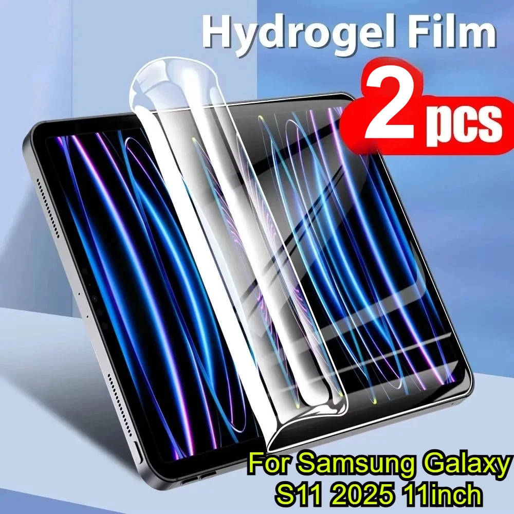 Protector de pantalla de hidrogel suave para Samsung Galaxy Tab S11 S10 Ultra 14,6 A11 S7 S8 A9 S9 FE Plus S8 S6 Lite T860 T865 8,7" 11, 2 uds.