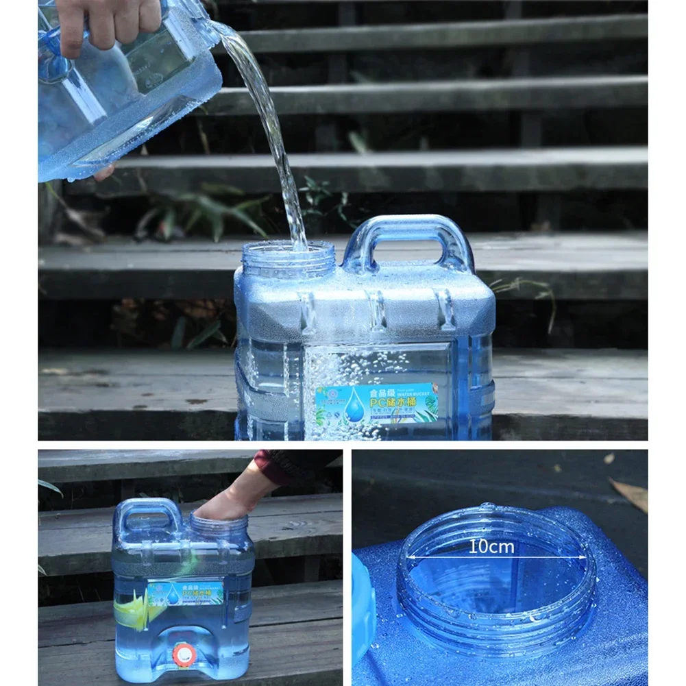 Water Bucket 5-22L Drinking Driving Pure Water Tank Storage Carrier with Faucet for Outdoor Camping Cooking Picnic Hiking