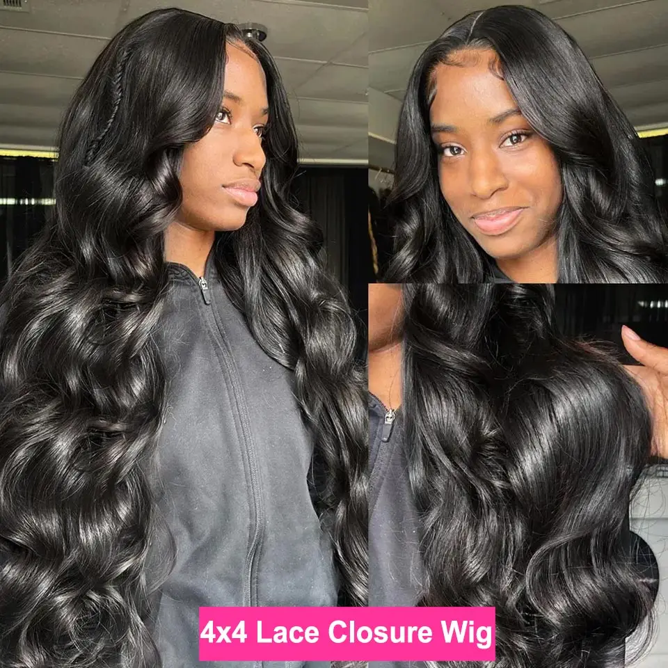 Lace Front Wig 13x4 Transparent Human Hair Body Wave 4x4 Closure