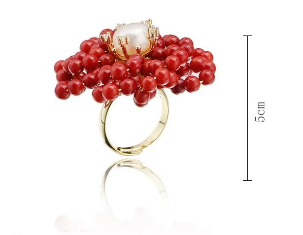 Coral 925 Silver Ring | Red Coral Ring 925 Silver | Gold Ring Red Coral -  Classic Round - Aliexpress