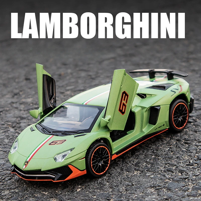 

1:32 имитация Lamborghini, модель автомобиля из сплава, со звуком и оформлением, украшение для спины, подарок для мужчин и женщин, игрушка для мальчиков