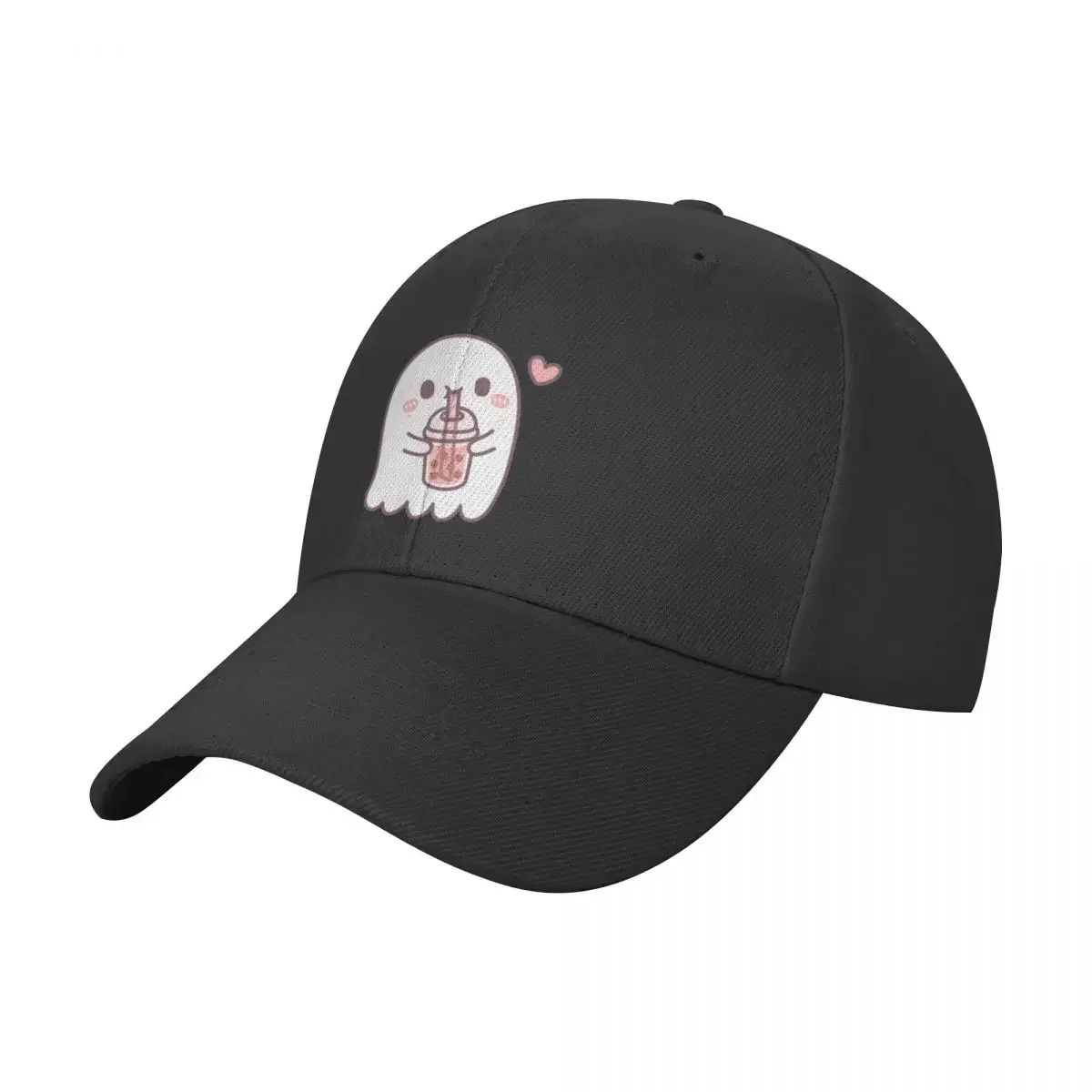 

Cute Ghost Loves Boba Tea Baseball Cap Golf Cap Sports Cap Women's Beach Visor Men's