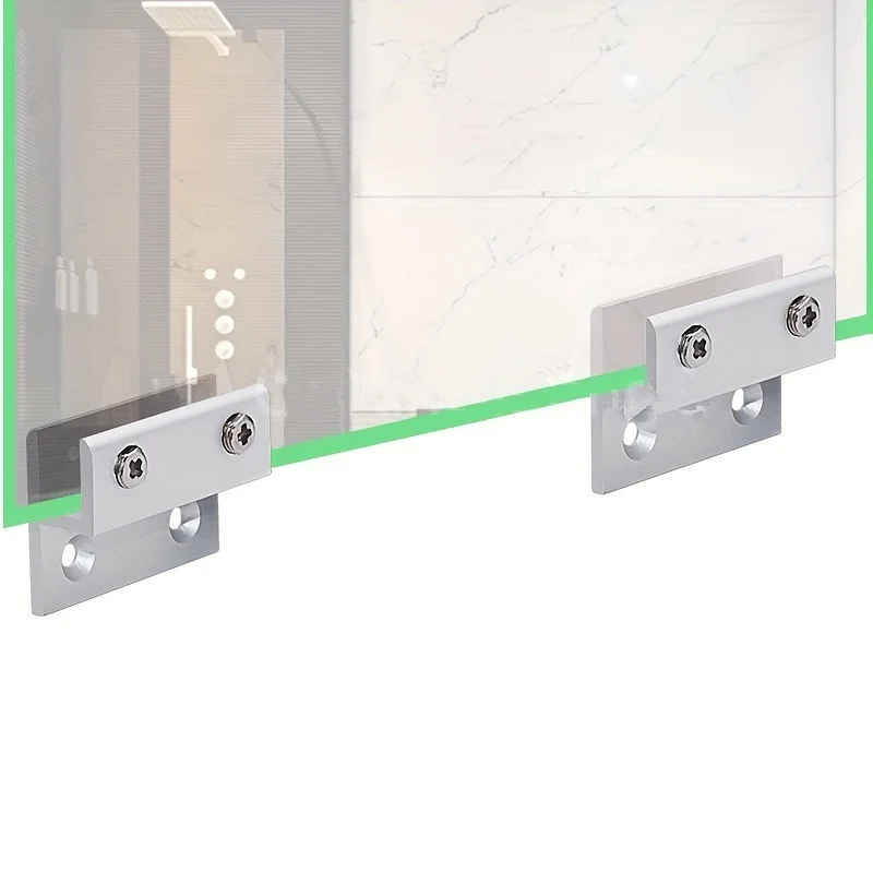Mirror Holder 2/4Pcs h-shaped Aluminum Glass Acrylic Bathroom Wall Mounting Fastener Mirror Holder Fixing Clip Glass Clip mirror fixing kit,glass fasteners