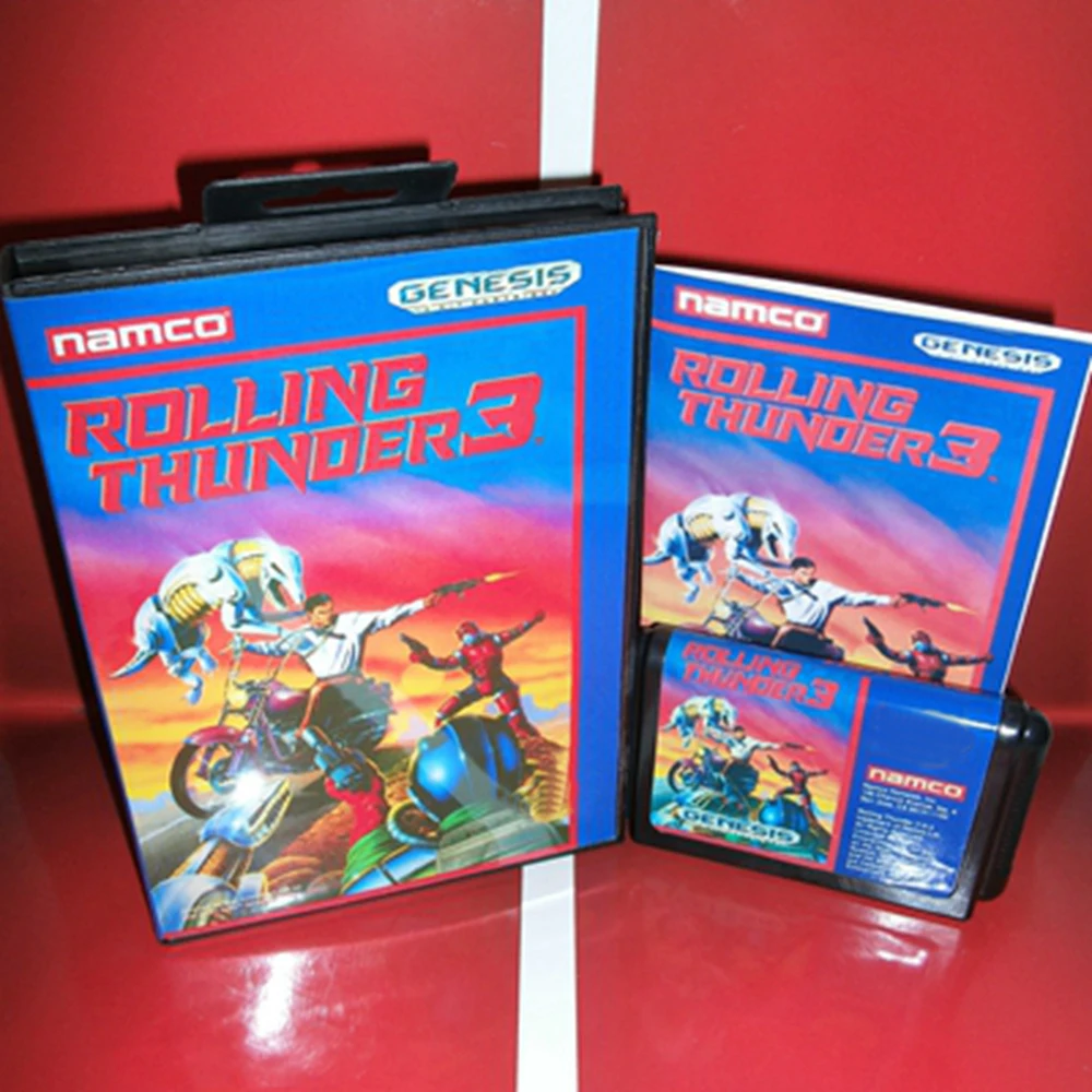 

Rolling Thunder 3 с коробкой и ручным картриджем для 16-битной игровой карты Sega MD, Megadrive Genesis system