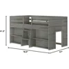 Modern Farmhouse Low Loft Bed, Twin Bed Frame for Kids with 2 Bookcases, Driftwood  Wooden Bed Bunk Beds for Kids 2