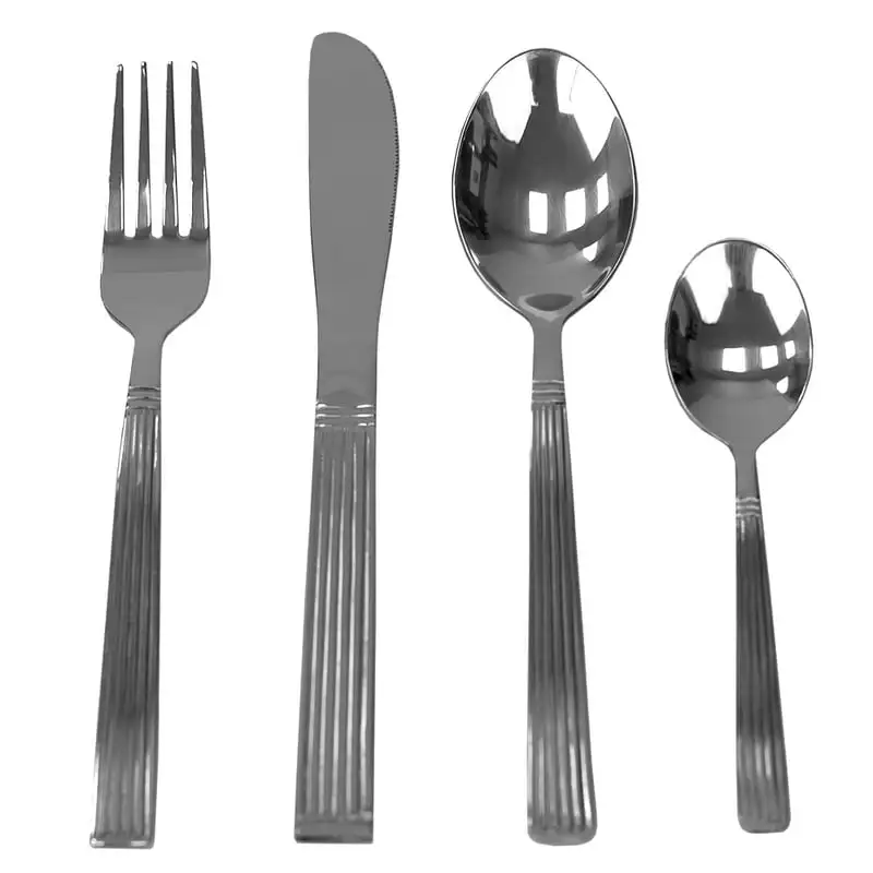

16 Piece Stainless Steel Flatware Set, Silver