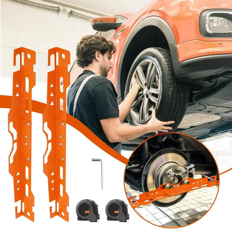 Alignment Tool Heavy Duty Wheel Alignment Tool Kit Accurate Alloy Steel Heavy Duty Plates For Car Autos Vehicle Home Use