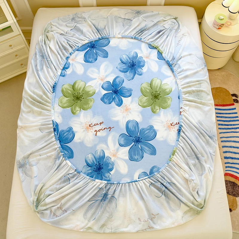 Soft Bedsheet Floral Style Bed Linen Skin-friendly Fitted Sheet Winter Bed Cover sabanas para cama (Pillowcase Need Order) 6