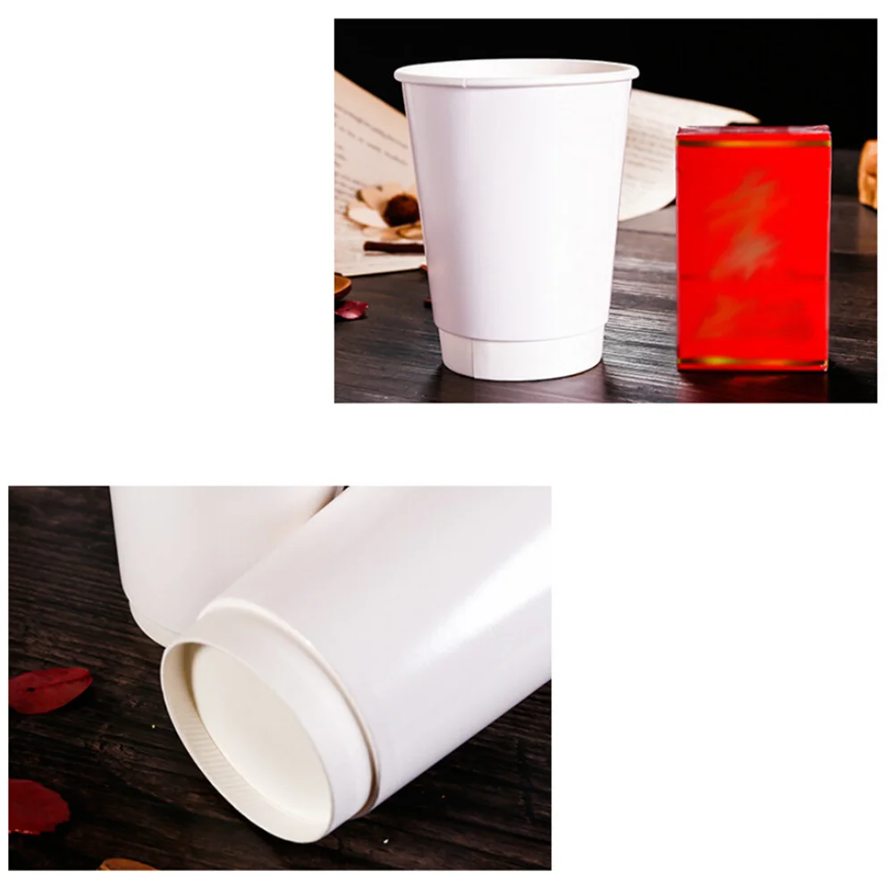 50 Ct. 16 Oz. ( 450ml ) Eco Friendly White Paper Hot Tea Coffee Cups  Disposable With Lids - AliExpress