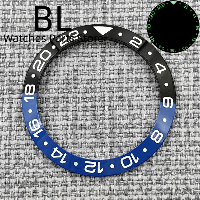 Ceramic Multi-Color GMT Watch Bezel with Green Luminous
