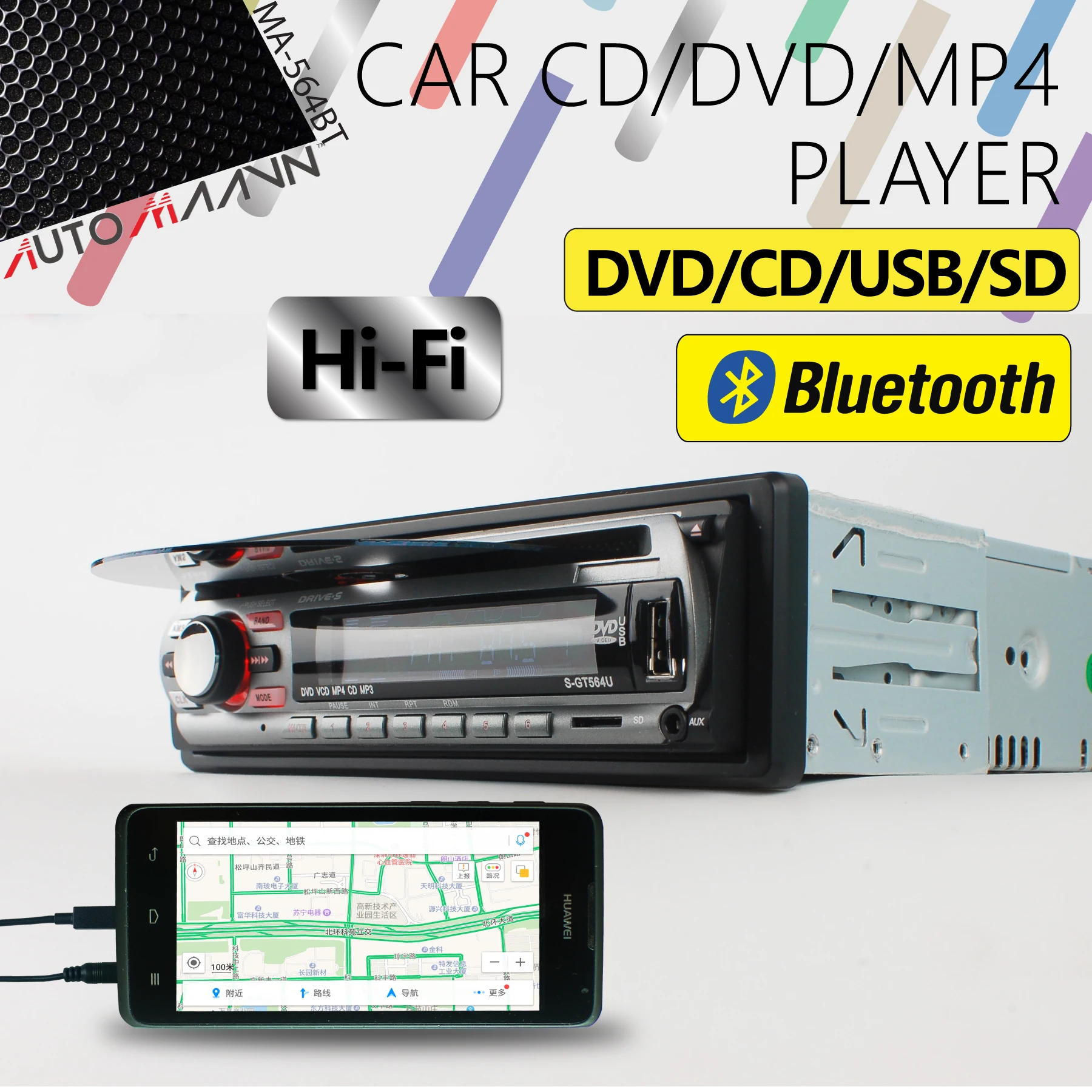 Car Radio Car CD Player CD/DVD USB/TF In Dash Radio Receiver Bluetooth Player For Volkwagon Peugeot Citroen Seat Toyota Honda Nissan Ford