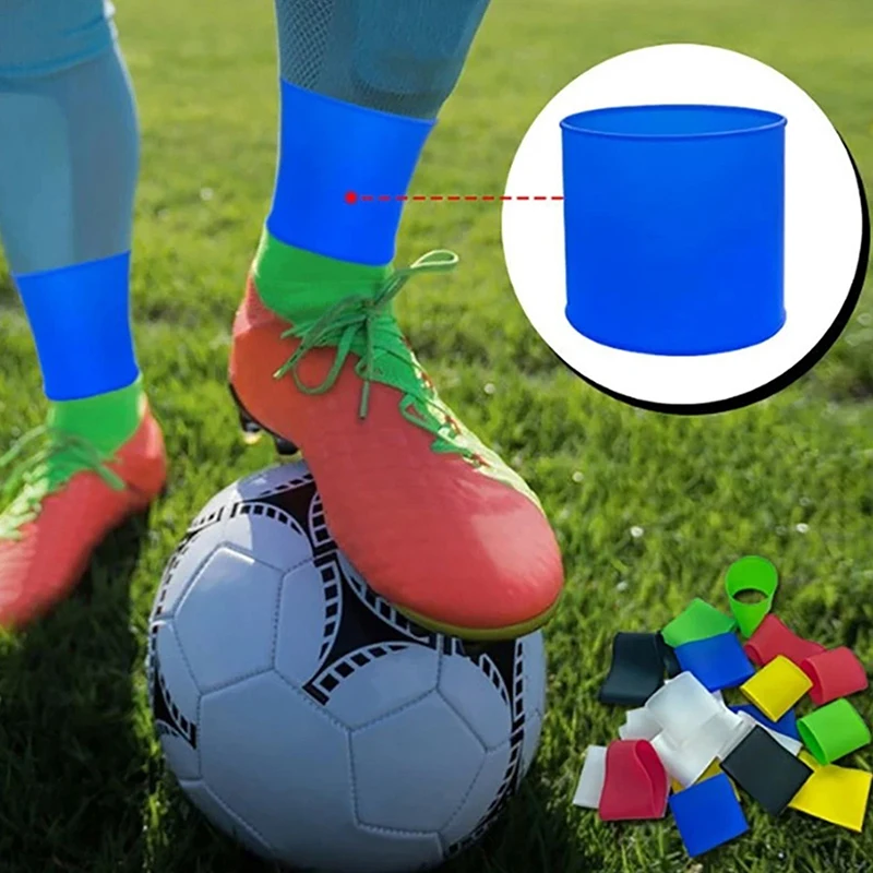 1 Pair Soccer Shin Guard Straps Silicones Shin Pad Holder Practical Pad Banding For Football Running Cycling Sports soccer shin guard straps