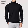 Sweatwear Men's Sweater Solid Color High Neck Pullover Knitted Warm Turtleneck Sweatwear Woolen Mens Winter Outdoor Basic Tops 1