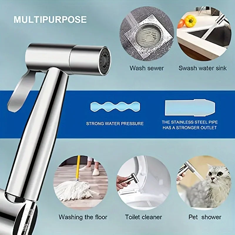 Toilet Spray Gun Set 1pc 304 Alloy Water Separator Spray Gun Female Washer Explosion-proof Toilet Companion Set