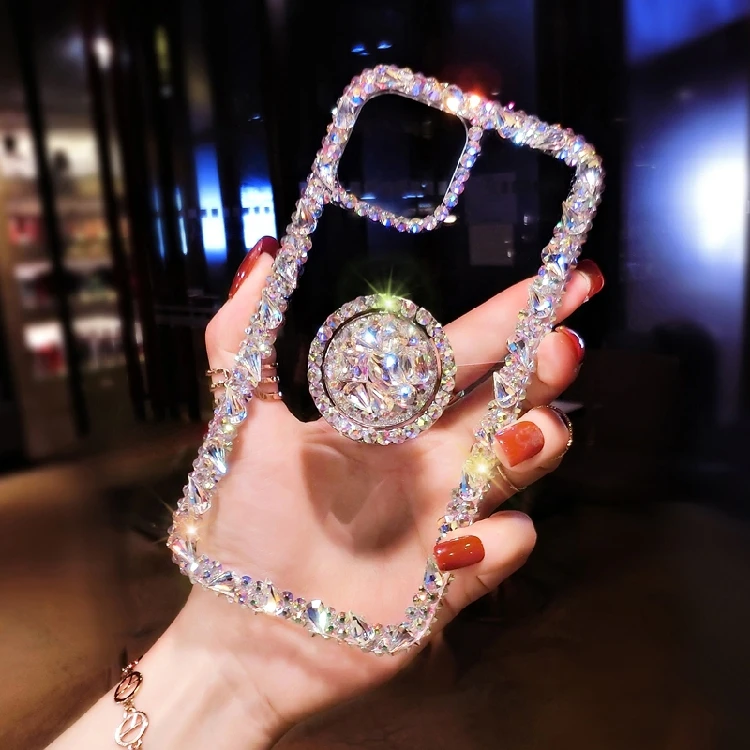 Phone Case Fashion Rhinestone Phone Case For Samsung GalaxyA22 A32 A52 A71 A51 A72 A73 A53 A35 A54 A34 Glitter Luxury Diamond Stand Cover