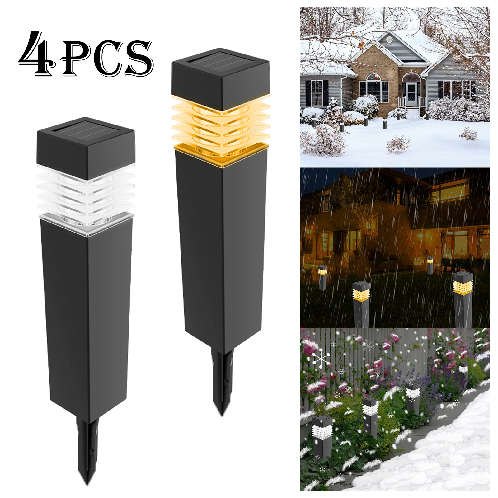 

4Pcs Garden Solar Lawn Light Outdoor IP65 Waterproof Solar Light Decorative Stake Garden Backyard Lawn Patio Decoration