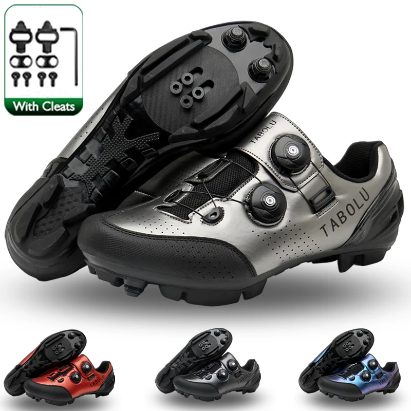 Large Size Anti-Collision Cycling Shoes MTB Professional Running Road Bike Spd Clip Shoes Self-Locking Male Bike Sneakers