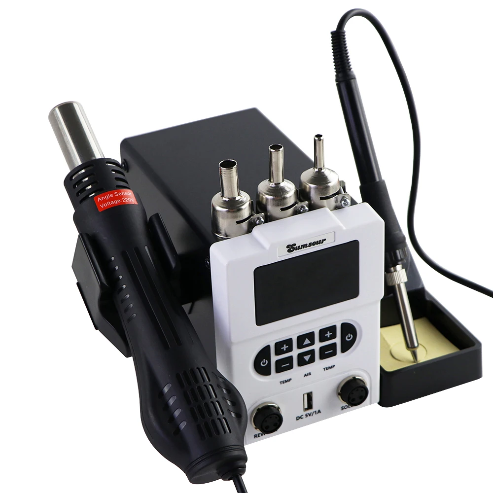 878D Welding Equipment Digital Display Electric Soldering Iron And Hot Air Gun 2 in 1 Soldering Station Repair Electric Tools soldering iron hot air gun soldering station soldering tool