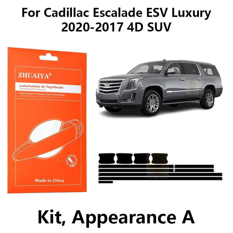 

ZHUAIYA Door Edge Guards Door Handle Cup Paint Protection Film TPU PPF For Cadillac Escalade ESV Luxury 2020-2017 4D SUV