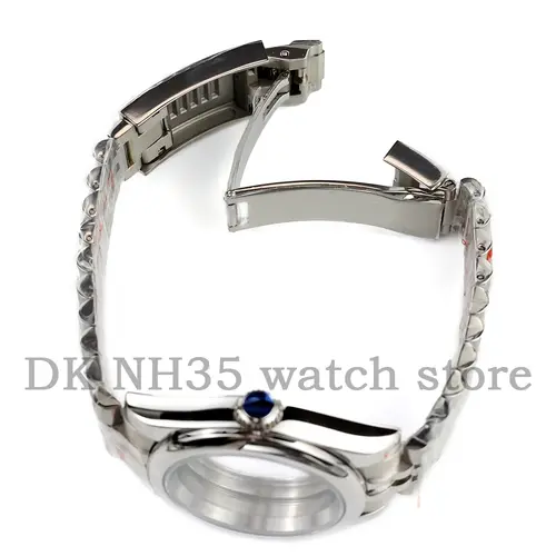 36mm Silver Solid 316L Stainless Steel Watch Case And Jubilee Bracelet For Seiko NH35 NH36 Movement 28.5mm Dial Datejust Case - Image 6