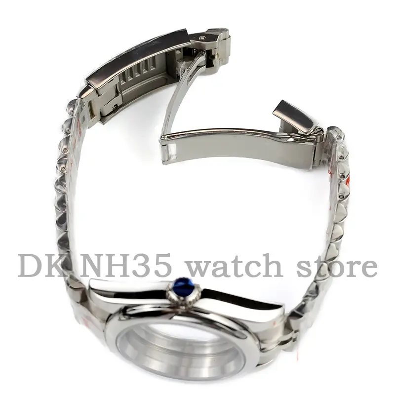 36mm Silver Solid 316L Stainless Steel Watch Case And Jubilee Bracelet For Seiko NH35 NH36 Movement 28.5mm Dial Datejust Case - Image 6