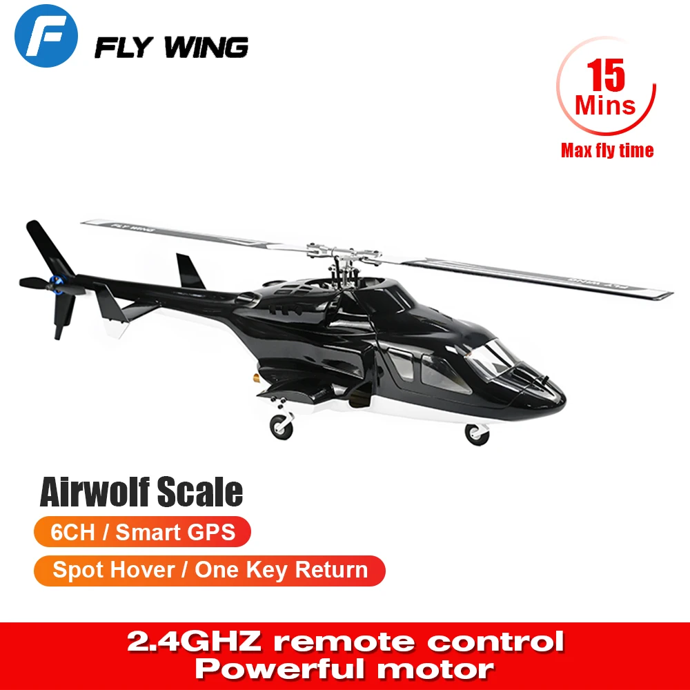 Flywing Airwolf Scale Helicopter 6Ch Smart Gps Remote Control Aircraft Rtf/Pnp