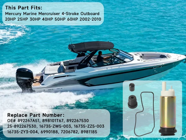 Elektrische Kraftstoffpumpe 16735-ZW5-003 16735-ZZ5-003 für Mercury Marine Mercruiser 4-Takt-Außenbordmotor (2002-2010)/Honda EFI Außenbordmotor – Detail 2