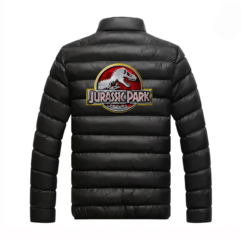 2023 New Men Jurassic Park Autumn Winter Thicken Warm Leisure Fashion Four-Color Cotton Comfortable Casual Zipper Jacket Coat