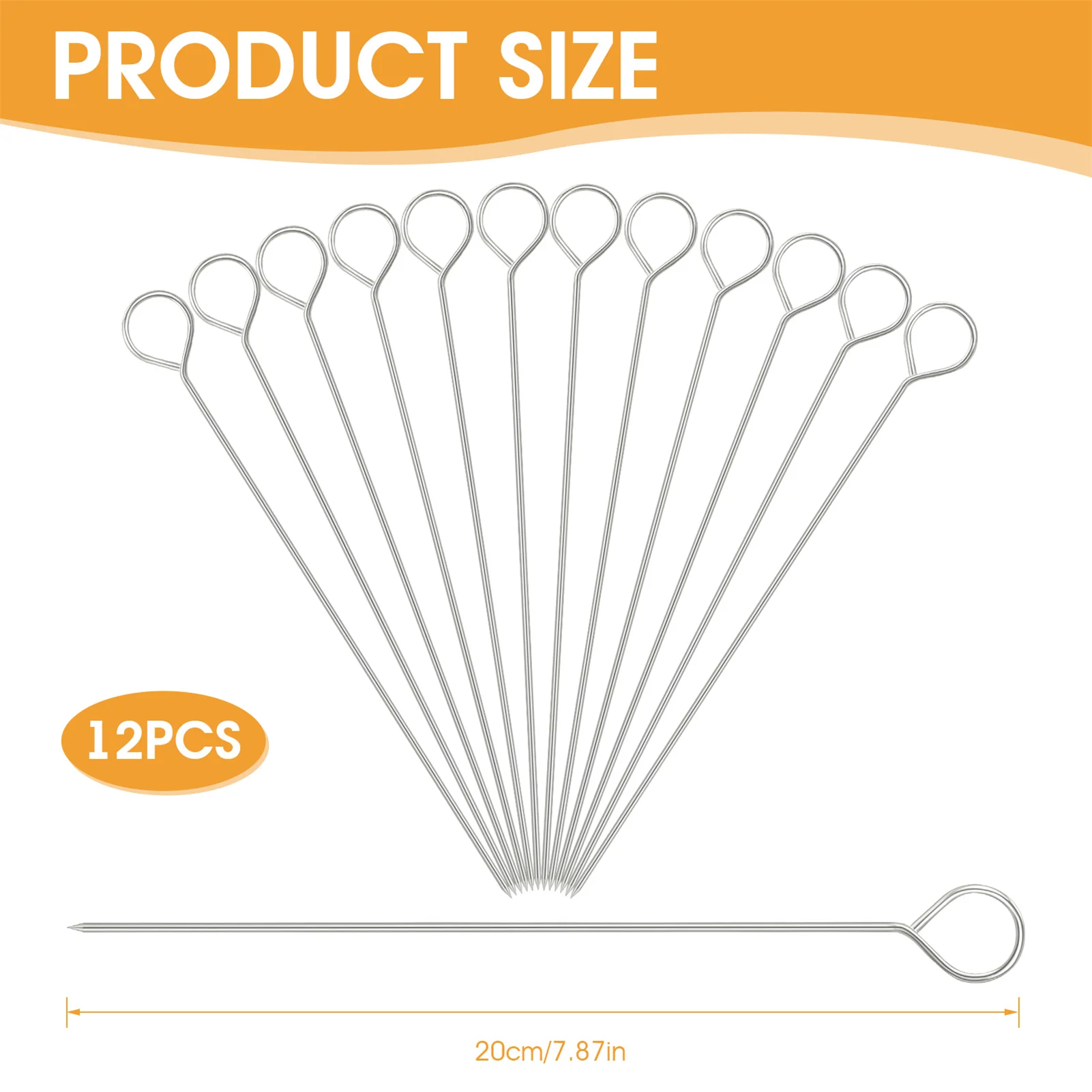 Großhandel BBQ Grill Spieße Nadel 20 cm Metall Utensil Gabel Pins Eisen Outdoor Reisen Werkzeuge – Detail 6
