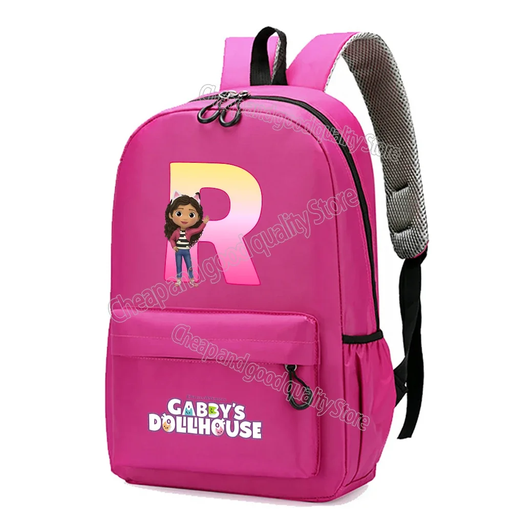 thumbnail image 1 of Gabbys-mochila de casa de muñecas para niña y niño, morral escolar para estudiantes, bolsas con letras de A-Z, bolsa de viaje de ocio de dibujos animados de Anime, regalos de cumpleaños para niños, 1 of 5