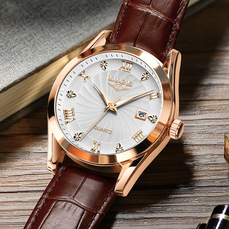 New Original LIGE Brand Luxury Leather Watch For Men Fashion Business Watch Men Fashion Military Sport Men's Quartz Wristwatches