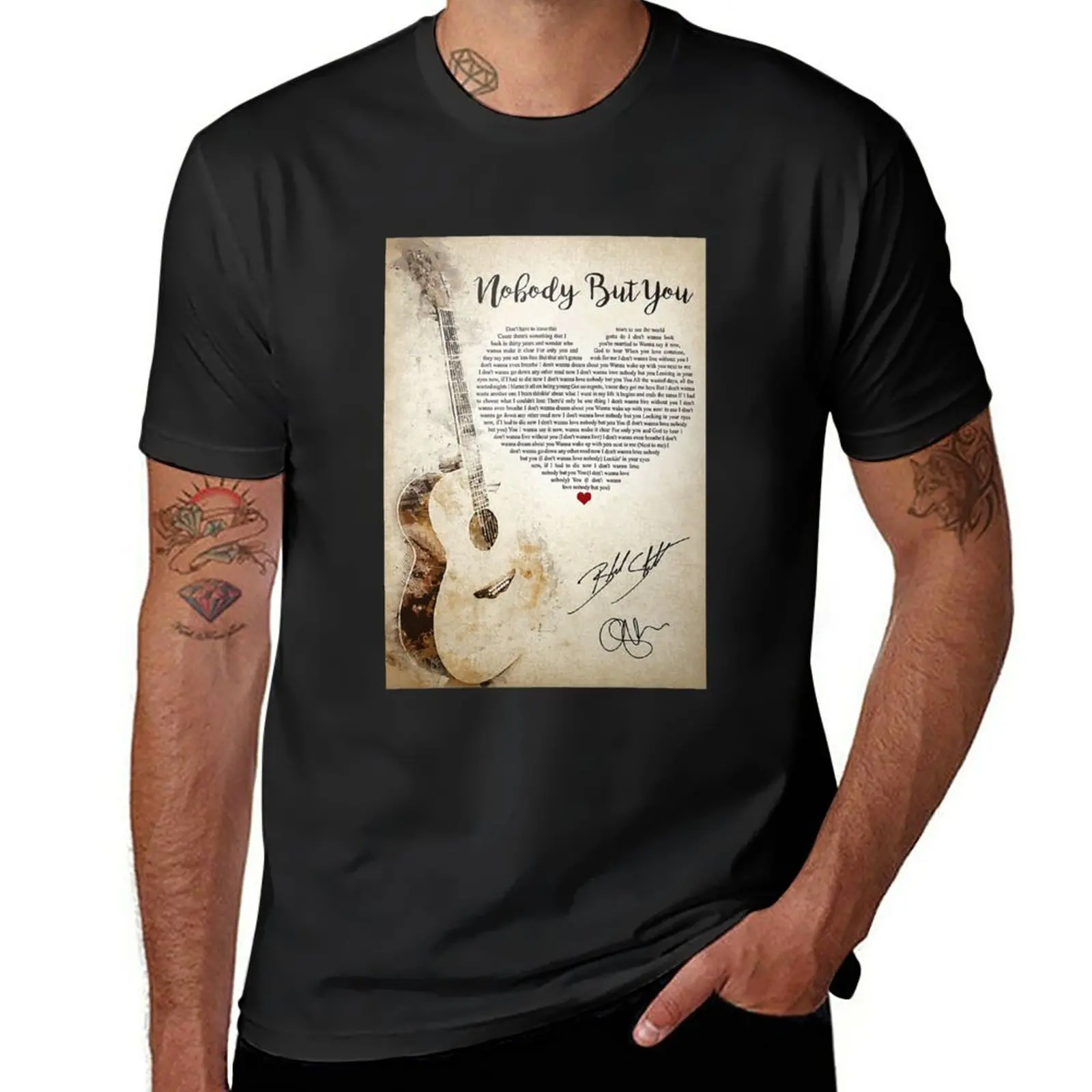 

New Nobody But You Lyrics Blake Shelton Signature Poster T-Shirt sublime t shirt anime sports fan t-shirts Men's t shirts