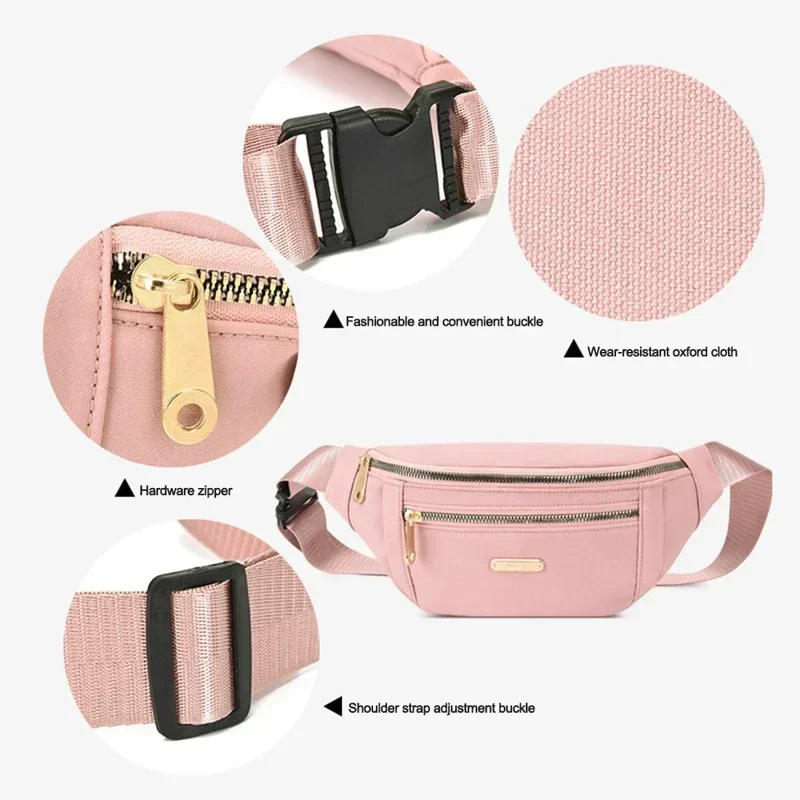 Sac Banane Femme - Sac Ceinture Crossbody - Sport Et Loisirs - Oxford - Neuf
