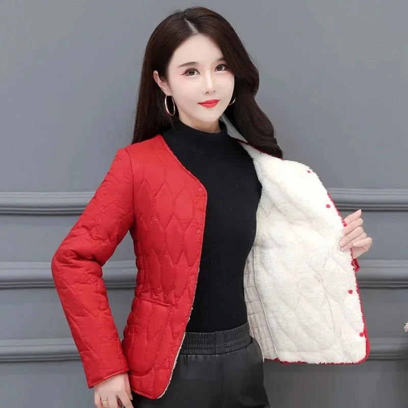 2023 Autumn and Winter New Light and Thin Warm Clothes for the Middle and Elderly Down Cotton Coat Inner Liner Thickened Plushed
