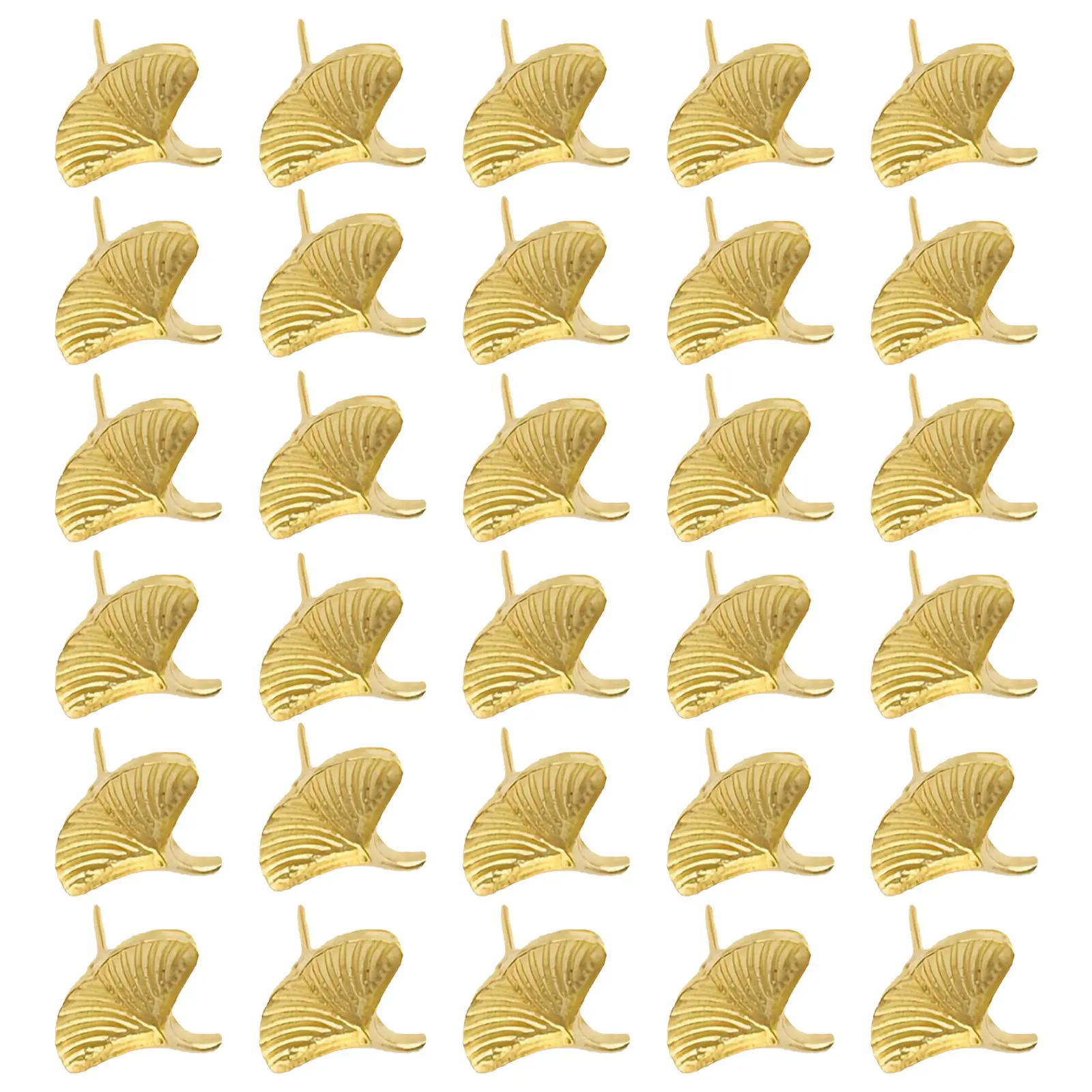 30Pcs 금속 잎 푸시 핀 코르크보드 게시판 화이트보드 지도 벽 사진 디스플레이용 장 은행잎 모양 핀