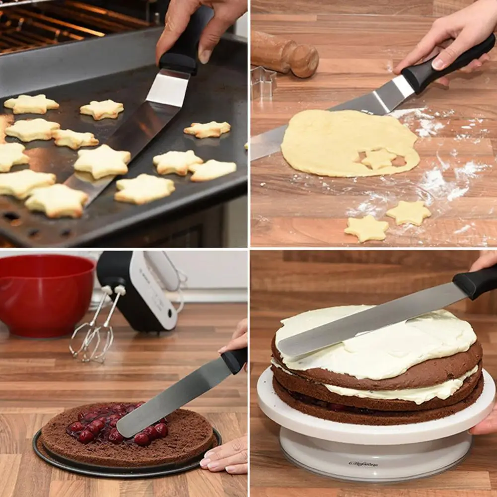 

Offset Frosting Spatula Stainless-steel Offset Spatula Set for Cake Decorating 3 Piece Icing Spatula Kit with Ergonomic Handle