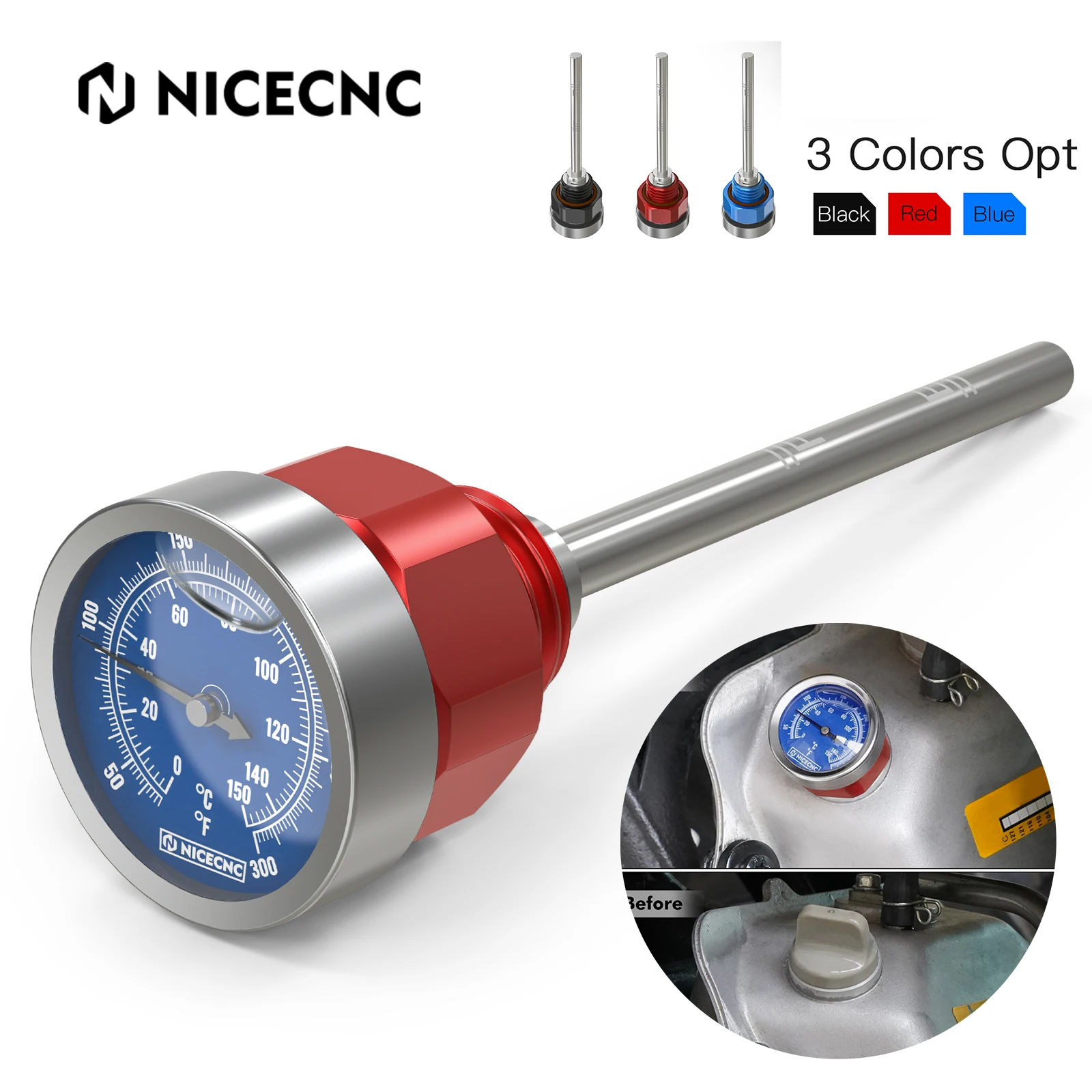 Nuovo 700 Raptor Oil Dipstick W Indicatore Di Temperatura Per Yamaha Raptor 700 700R 2006-2023 Raptor 660R 2001-2005 Yfz450 04-2013 Parti