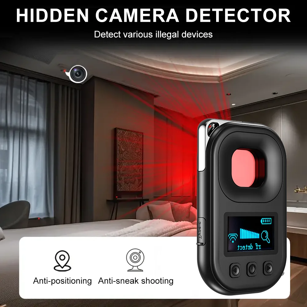 Anti-candid Camera RF Detector Anti Thef Eavesdropping Monitor SIM Wireless WIFI Signal Inspect Finder Hotel Listening Detector
