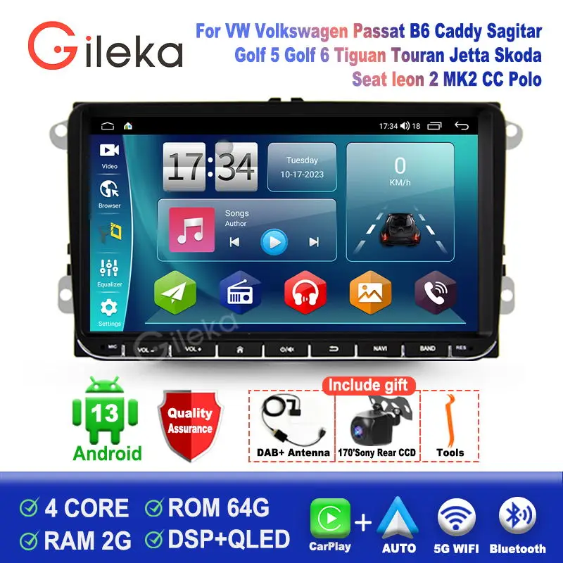 Vw Radio Android Vw Golf Head Unit Per Vw Volkswagen Passat B6 Caddy Sagitar Golf 6 Tiguan Touran Jetta Skoda Seat Leon Mk Polo