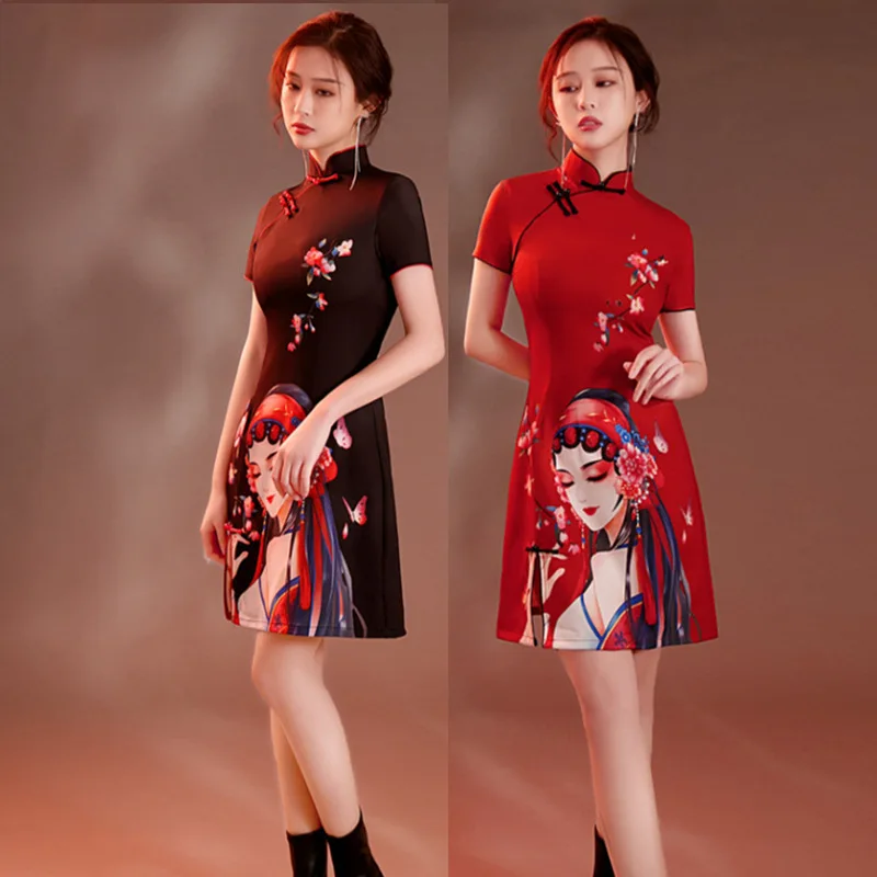 Y2k cheongsam leg warmers - Black with red