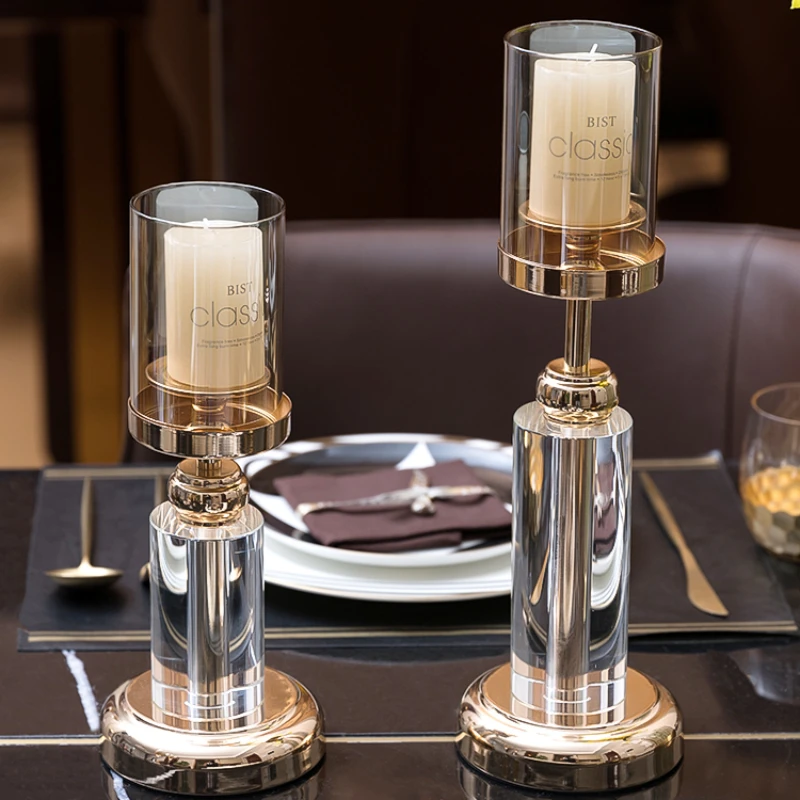 

Decoration Nordic Candle Holder Wedding Glass Luxury Candle Holder Vintage Crystal Swieczniki Dekoracyjne Home Decor RR50CH
