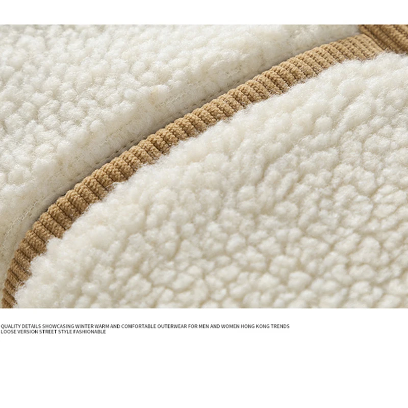 Men's Winter Padded Jacket Corduroy Lapel Fleece Coat vintage Windbreaker Loose Casual Outerwear Unisex Thick Warm Fashion Parka